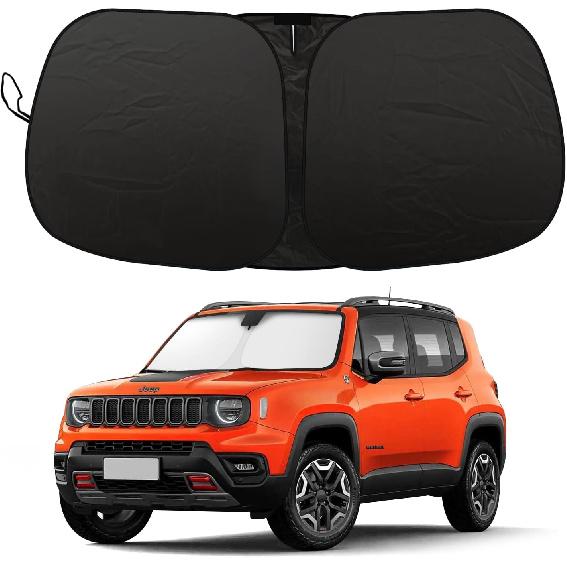 Front Windshield Sunshade Fit For Jeep Renegade 2015-2025 UV Ray Reflector Foldable Car Shade Automotive Windshield Sunshades Jeep Renegade