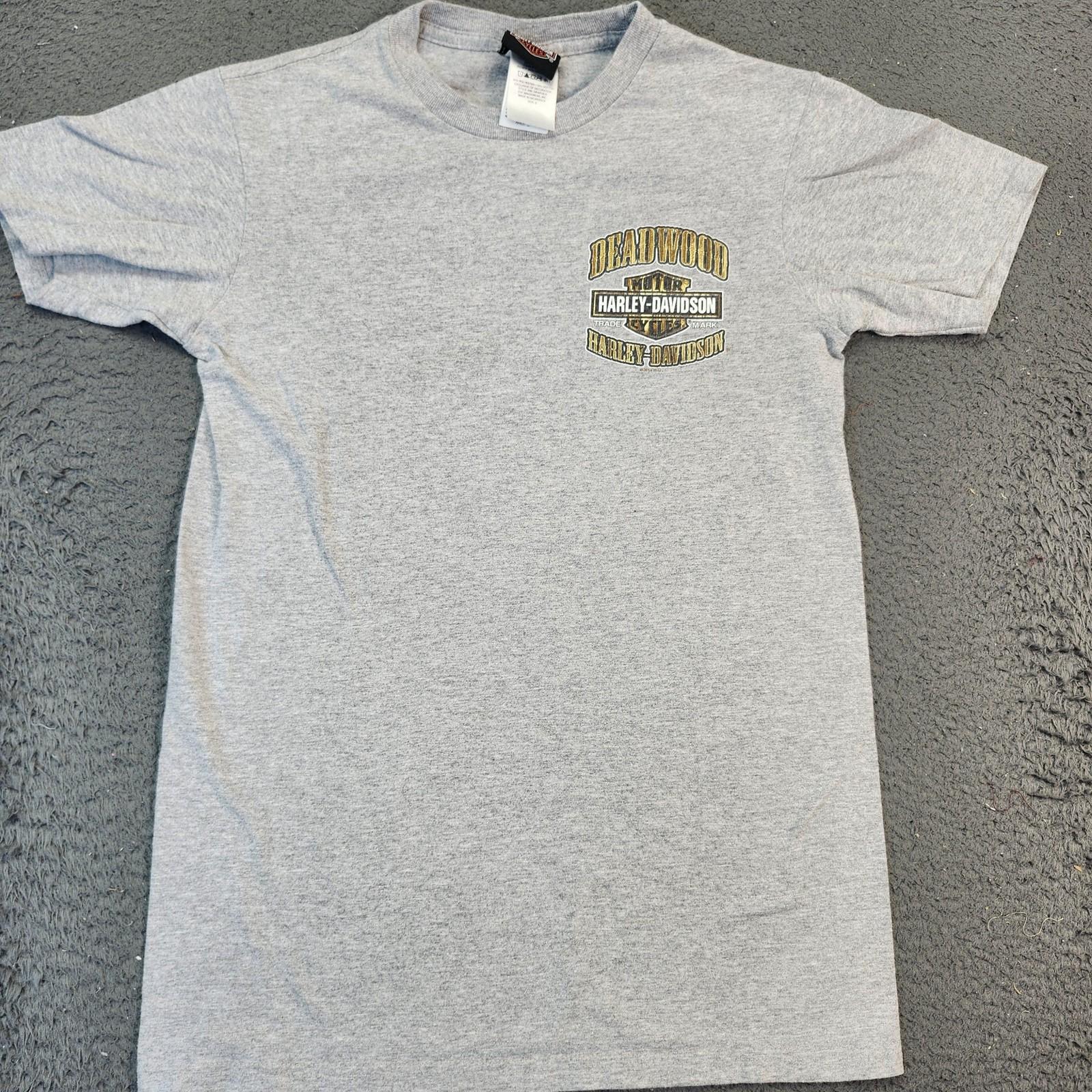 Harley-Davidson Shirt Mens Small Gray Deadwood South Dakota Skull Graphic Biker Unisex T-Shirt S