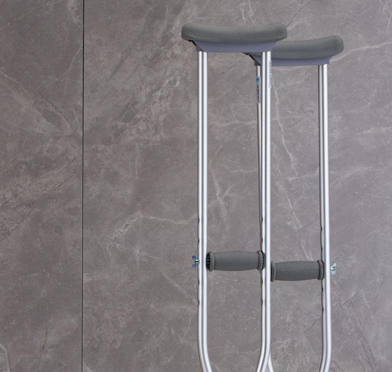 Adjustable Aluminum Alloy Crutches for Elderly and Disabled - Single/Double Options for Outdoor Use