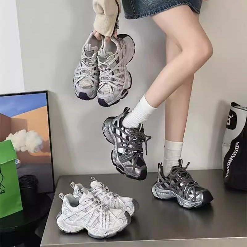 Thick-soled dad shoes women's tide spring and summer versatile mesh breathable feet small height increase casual sports shoes