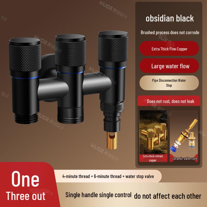 Three-Way Angle Valve Water Splitter: Multifunctional Faucet for Washing Machines