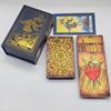 The New Knight Laser Gold Foil Tarot Board Game Set Hot Stamping Luxury PVC Waterproof Wear-resistant Divination Cards