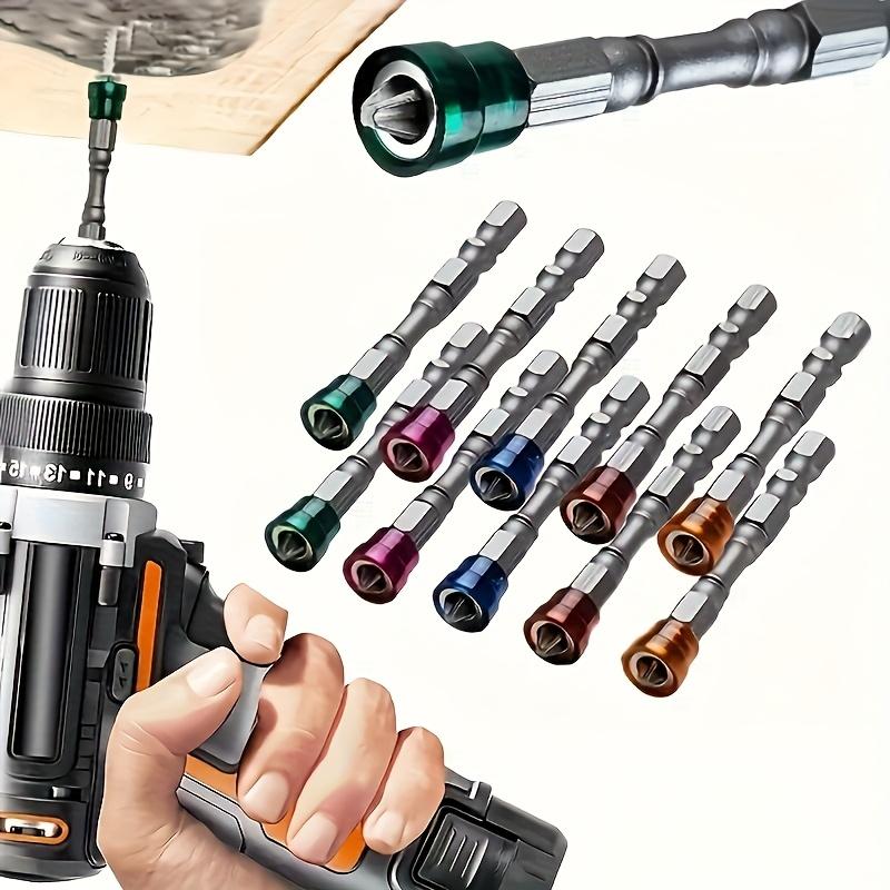 Magnetic Cross Drill Bits, 5pcs S2 Steel 65mm, 1/4" Hex Shank, Industrial-Grade for Electric Screwdrivers