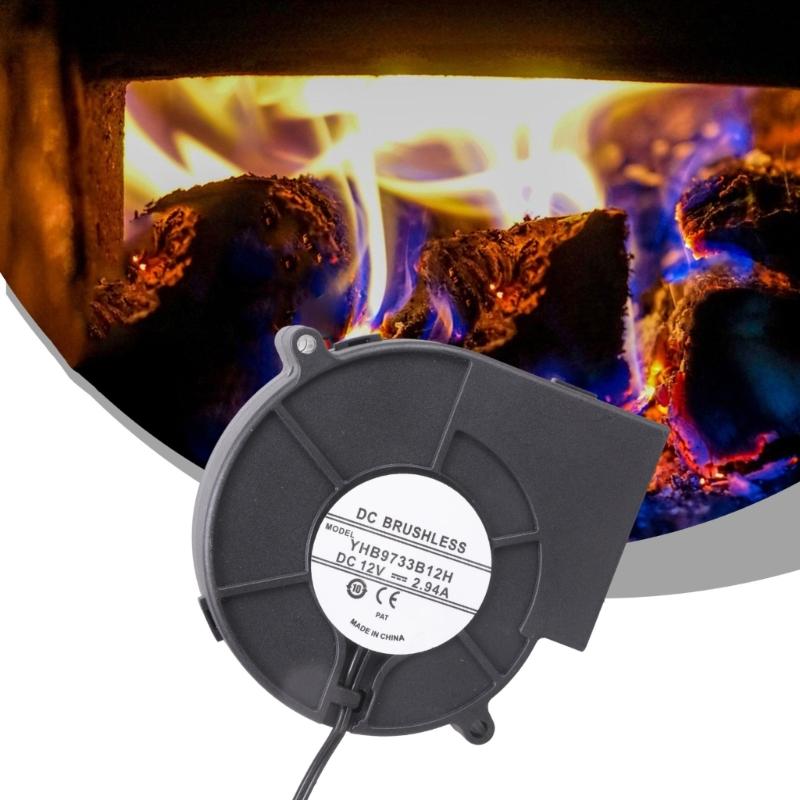 Heavy Duty Cooling System Blower 97x33mm 12V Fan for Electronics Wood Stove Ventilation Twin Ball Bearing 5500RPM Motor