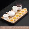 High-end tea set, ink, suet jade, kung fu white porcelain set, high-end teapot for home use, holiday gift
