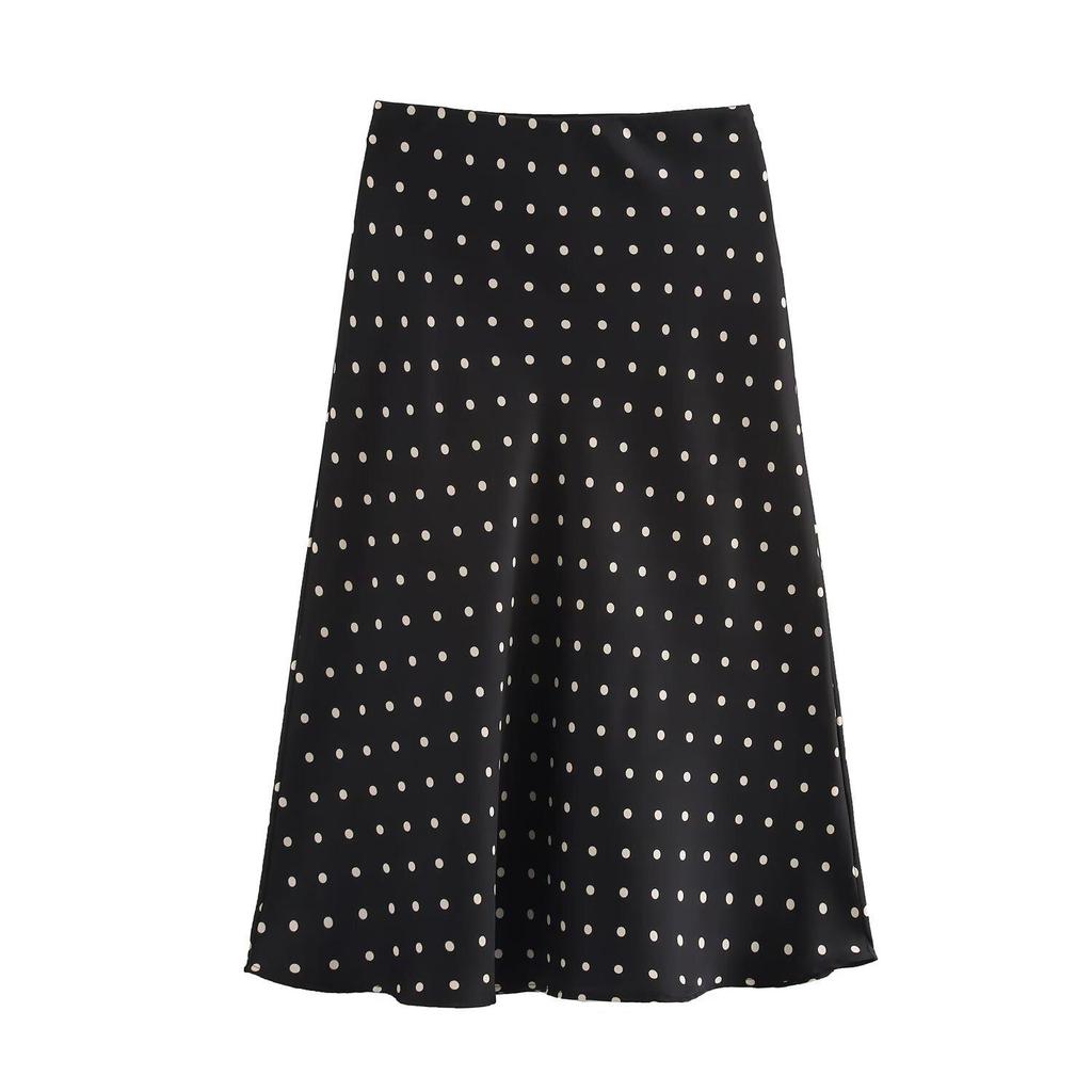 2025 Spring Women's Casual Elastic Waist Midi Skirt - European & American Fashion Style