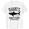 Quints Shark JAWS Amity Island 1975 Navy T-shirt Men Clothing Casual Basic T Shirt Oversized Fitness Tshirt Tees Tops