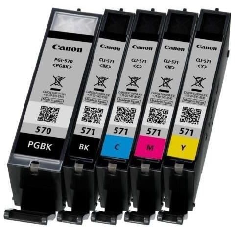 CANON Pack De 4 Cartouches D'encre CLI-571 Noir/Cyan/Magenta/Jaune