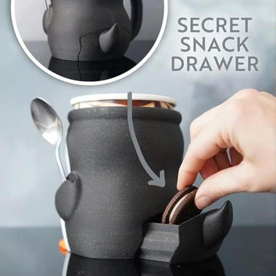 1 Set Penguin Ice Cream Pint Cup Holder with Hidden Snack Drawer Spoon Holder Reusable Ice Cream Container Holder Kitchen Gadgets