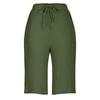 Women's Fashion Cotton-Linen Blend Pocket Elastic Waist Loose-Fit Casual Cropped Pants