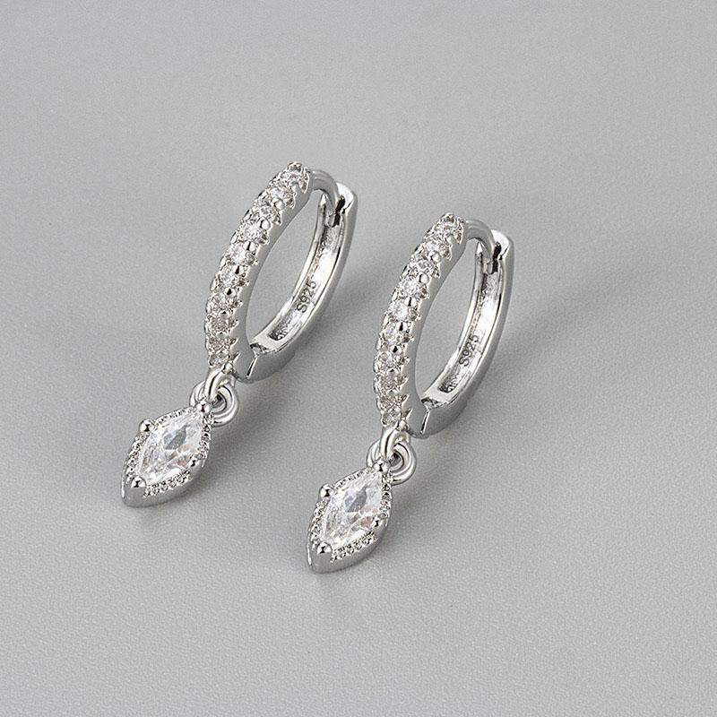 925 Silver Earrings For Women Trendy Heart Star Zircon Earring Jewelry Prevent Allergy Party Accessories Gift