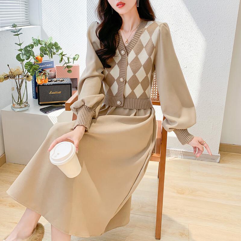 

Mokana French Style Diamond Knit Midi Dress One Size