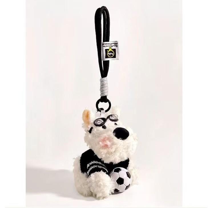 

Adorable West Highland Terrier Football Cartoon Plush Keychain - Puppy Pendant Charm for Bags & Gifts