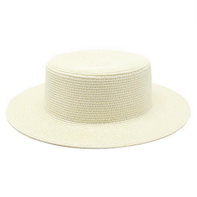 Grass Green Straw Hat Women'S Sky Flat Top Top Hat Seaside Vacation Beach Hat Internet Celebrity Straw Hat Sun Hat