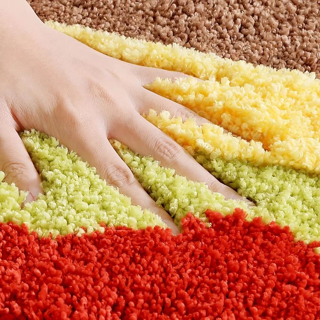 VIKAMA Fun Burger Plush Rug, Playroom 3D Creative Mat, Ultra-Soft Bedroom Floor Mat, Home Decor for Food Lovers
