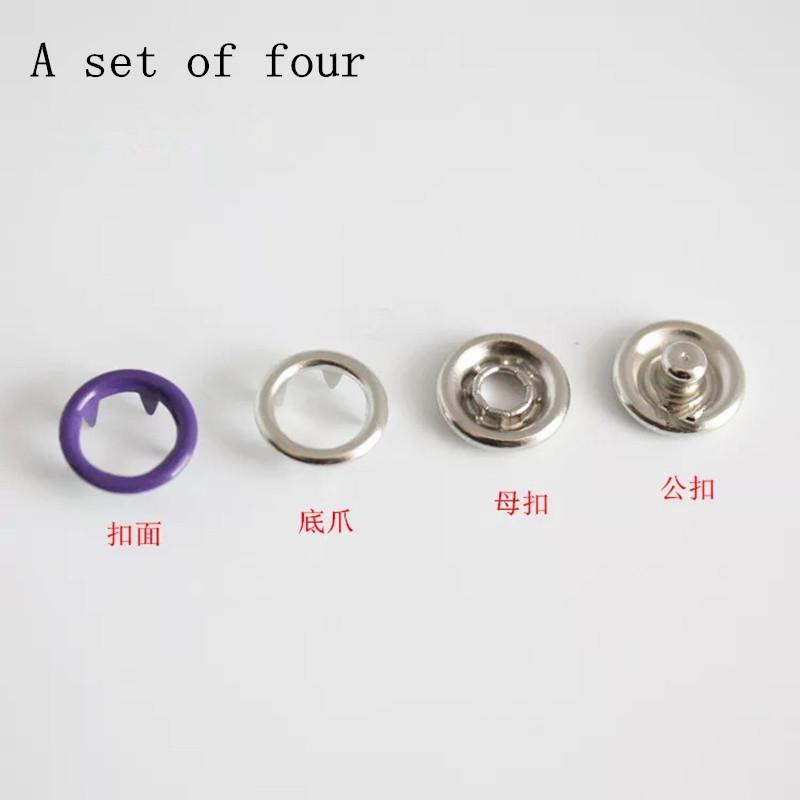 100 Sets 9.5mm 10 Colors Prong Ring Buttons Press Studs Sewing Craft Fastener Snap Pliers Craft Tool Metal Buttons for Clothes