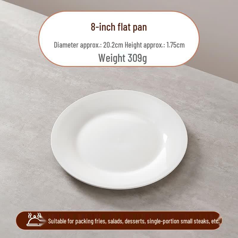 Yangge Pure White Ceramic Flat Plates