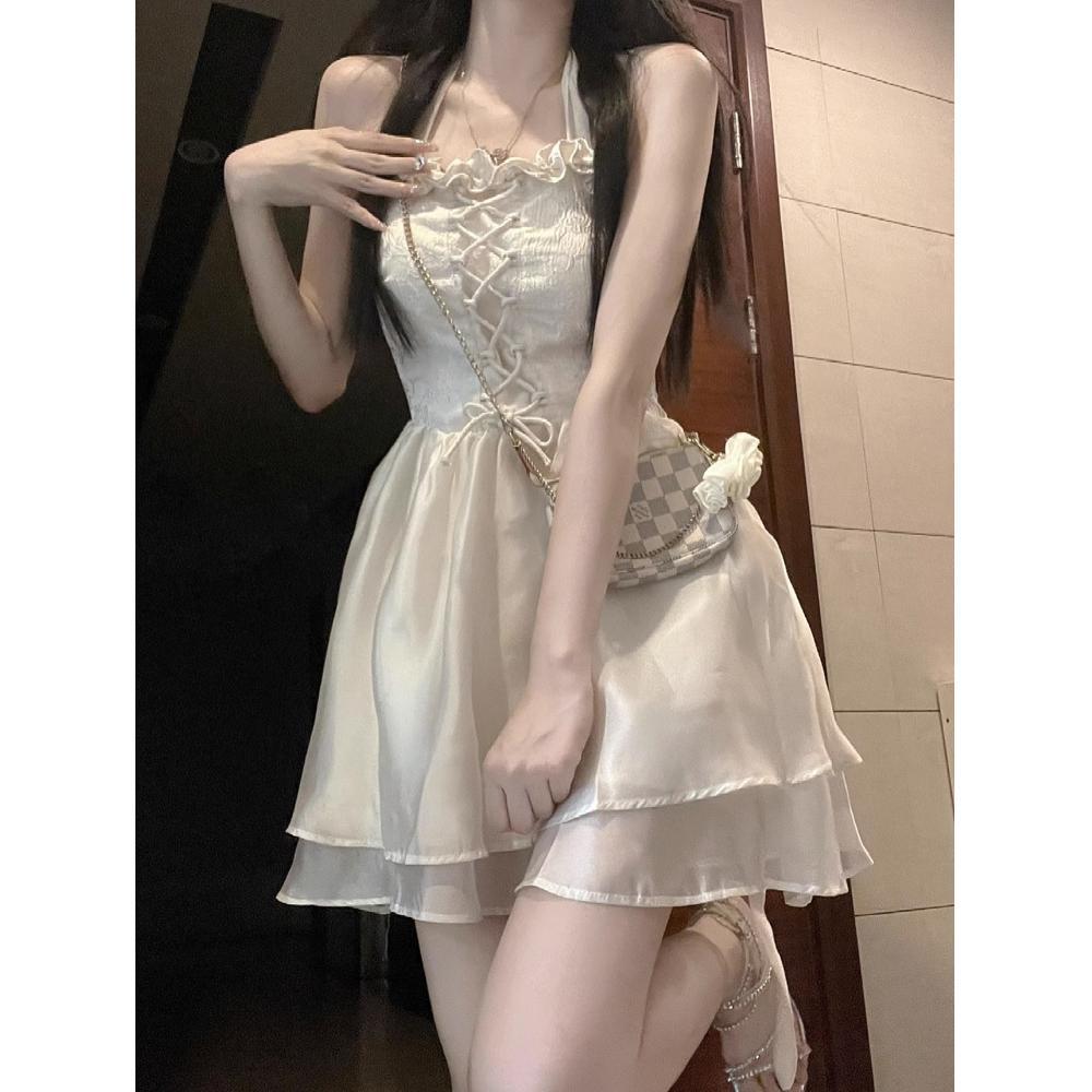 

Милое платье-слинг с вырезом на шее, нишевый шик, принцесса, талия, пачка, детское, летнее S- (can be worn within 45kg)