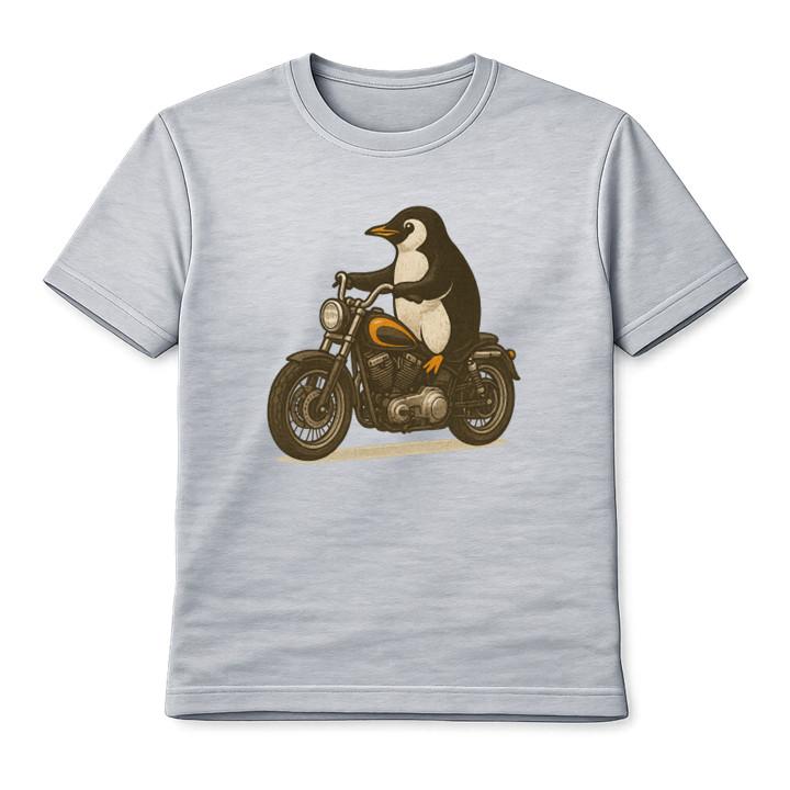 Penguin Riding Motorcycle Funny T-Shirt Biker Motorbike Animal Graphic Tee S разноцветный