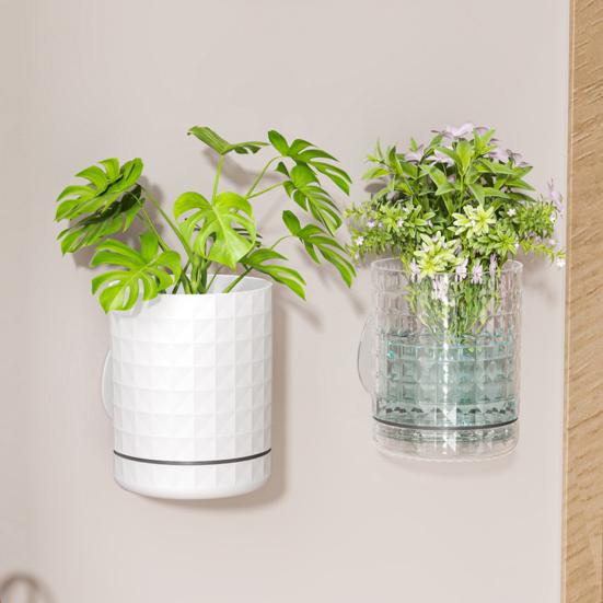 Self Watering Wall Planter Wall Mounted Flower Pot with Reservoir Drainage Holes Decorative Plant Pot for Indoor Room Outdoor Use