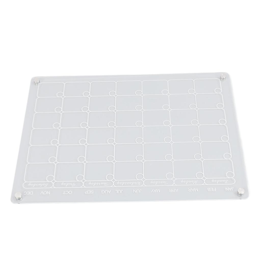 Magnetic Memo Calendar Reusable Erasable Daily Planner Acrylic Magnetic Calendar for Refrigerator