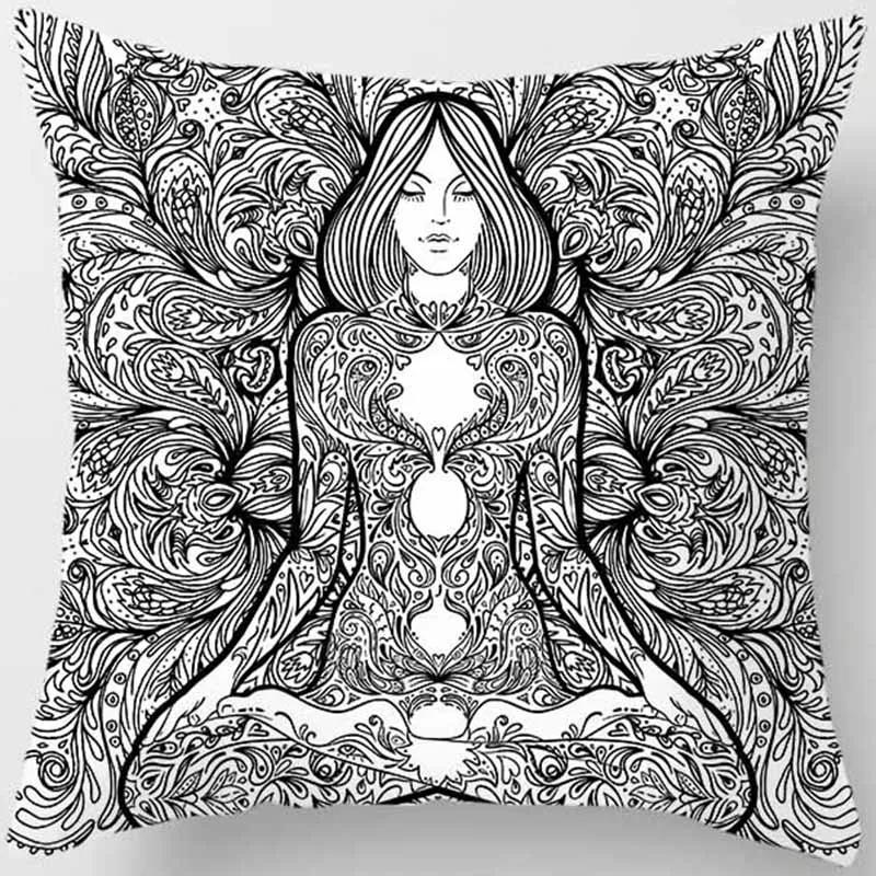 Mandala Mysterious Retro Religious Yoga Taie d'oreiller, Symdazers, Home Decorative Cojines, Sofá Poduszka