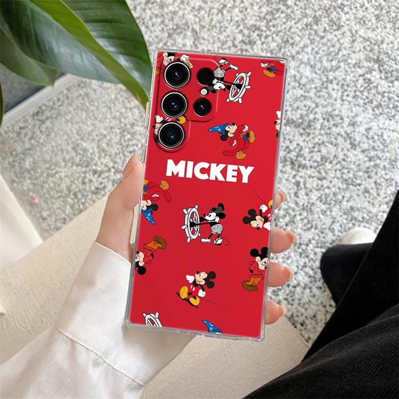 Mickey Minnie Cartoon Transparent Case For Samsung Galaxy S26 S25 Ultra S24 S22 S26 Plus S20 S23 S21 S25 FE 5G Soft Clear Cover