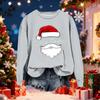 Women's Fashionable Casual Long-Sleeved Christmas Letter Print Crew-Neck Sweatshirt