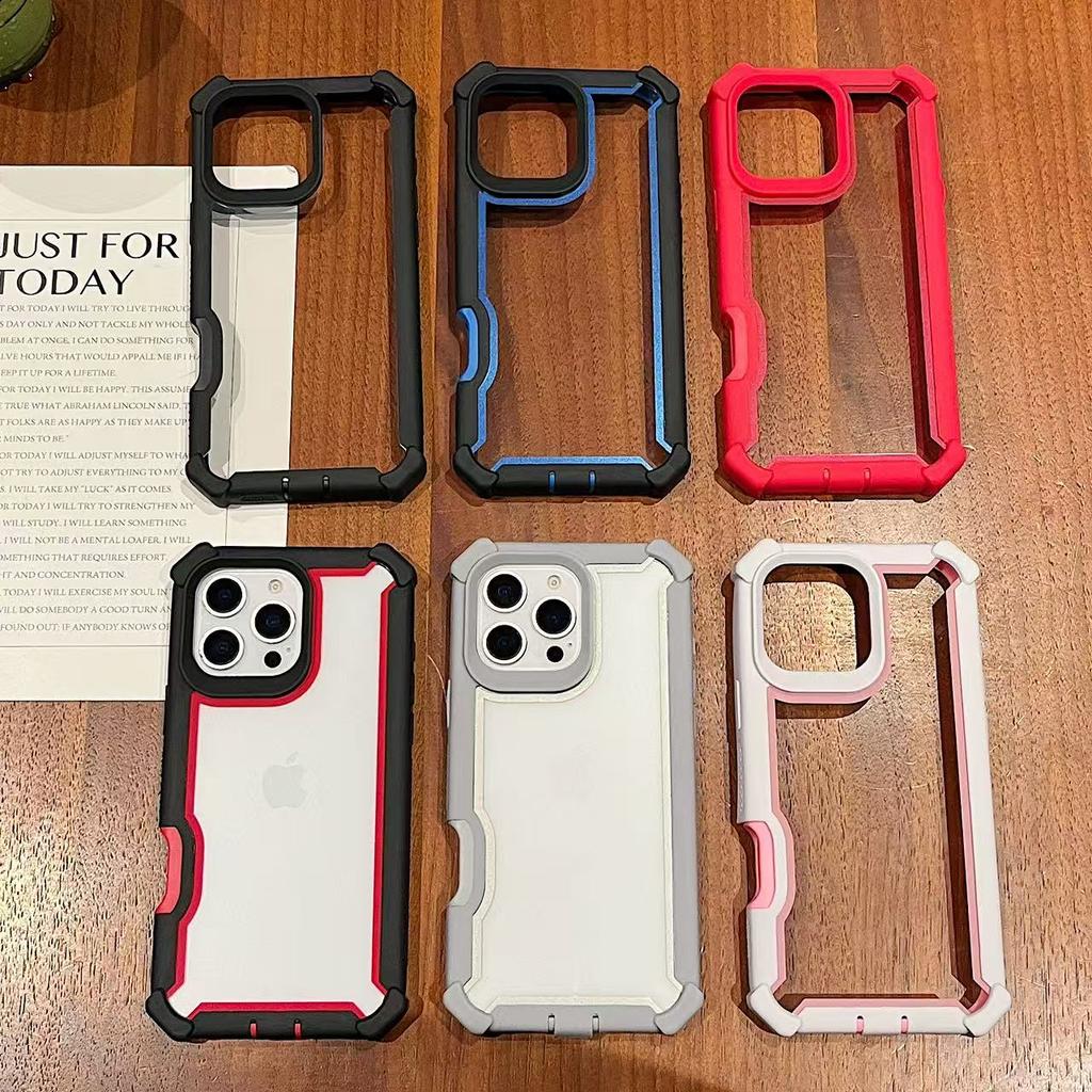 Luxury transparent 2-in-1 sturdy shock resistant protective case for iPhone 16 13 12 14 15 Pro Max Plus wireless charging case