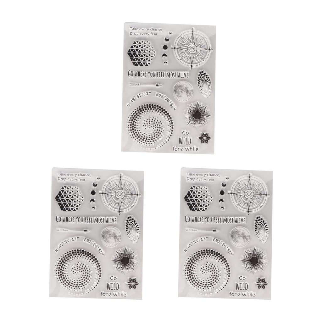 3pcs Clear Stamp Reusable  Scrapbook Handbook Album Decorative Transparent Stamp Paper Crafts Han