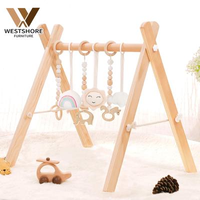 Wooden Baby Gym Toys Hanging Toys For Rattan Baby Gym Play Mats Kids Bedroom Room Daycare Furniture Custom Wood Play
