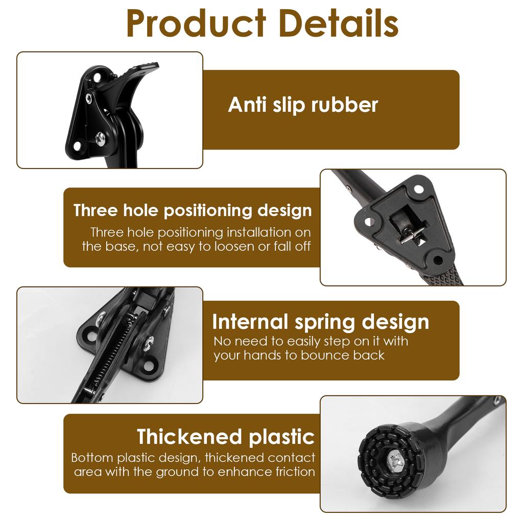 1/2Pcs Zinc Alloy Kickdown Door Stopper 5inch One Touch Adjustable Height Kick Down Doorstop Heavy Duty for The Bottom of Door