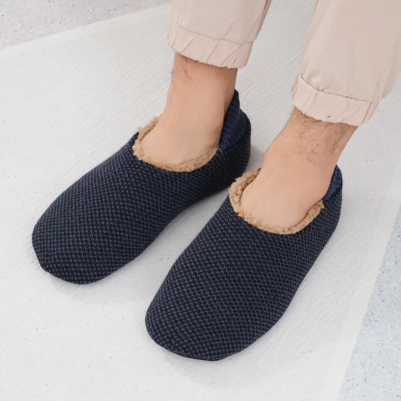 Fashion Winter Men Thermal Socks Fleece Lined Thick Warm Non Slip Indoor Home Floor Slipper Socks