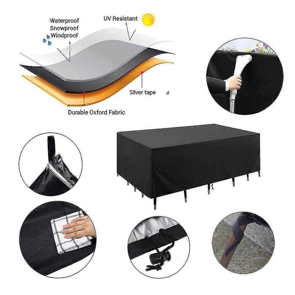 Garden Furniture Cover 210d Oxford Fabric Furniture Cover Waterproof Garden Table Cover Tarp With Rope And Buckle Lock-115*115*70cm