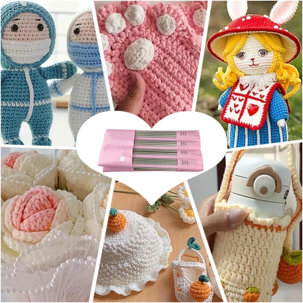 Knitting Needles 11 Stainless Knitting Knitting Needles for Hand Knitting Craft 55-Piece Set, 20cm, Sizes, Steel, Needles, Knitting, Yarn, Sweaters,