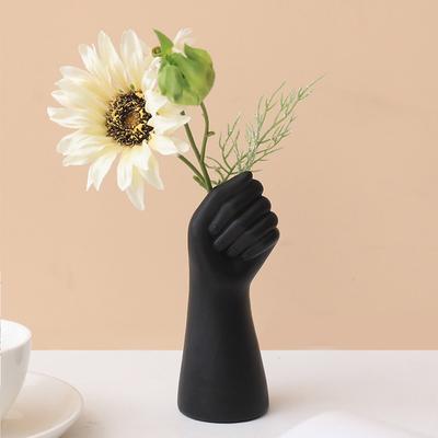 Nordic Resin Vase Modern Creative Hand Vase Flowers Arrangement Home Decor Office Desktop Living Room Ornament Gifts
