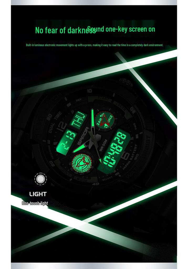 Sanda Multifunctional Electronic Sports Watch: Alarm, Timer, Outdoor & Waterproof for Students and Parties