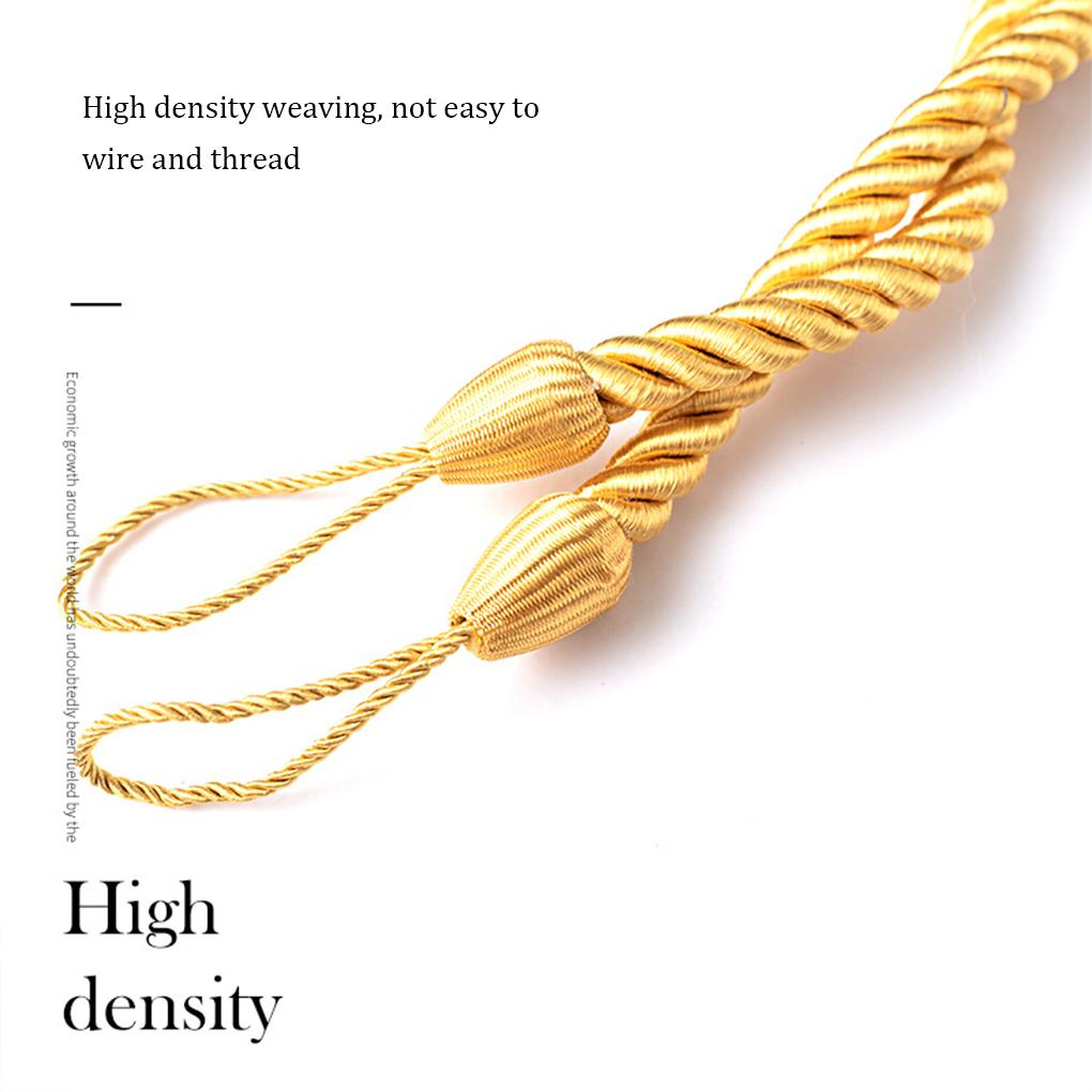 2 Pieces Home Hotel Polyester Curtain Holdback Living Room Bedroom Drape Tieback Decorative Holder Waved Rope Decor