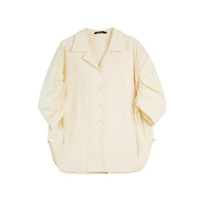 Design Outdoor Commuter Lapel Minimalist Three-Quarter Sleeve Cropped Jacket Women Jackets EF51276