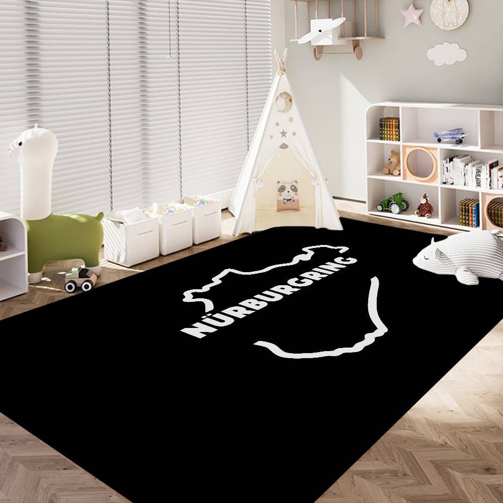 

N Urburgring Race Track Area Rug Abstract Map Non-Slip Floor Carpet for Car Enthusiast Living Room Bedroom Playroom Decor Mat 40X60CM