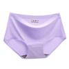 Women's Seamless Ice Silk Mid-Waist Briefs - Comfortable, Solid Color, Plus Size