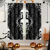 Set aus 2 Halloween Gothic Totenkopf-Print Vorhängen Stangentasche Heimdekorationen Zimmervorhang Polyester