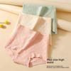 Large Size Women's Pure Cotton Comfortable and Breathable Mid Crotch High Waist Flat Bottomed Underwear