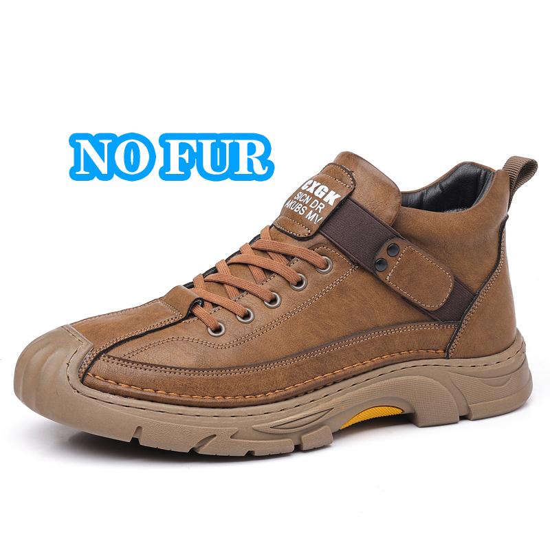 Outdoor Casual High Top Shoes For Men Autumn Winter Warm Fur Plus Retro Boots Wear-Resistan Leisure Ankle Botas Comfort Sneakers