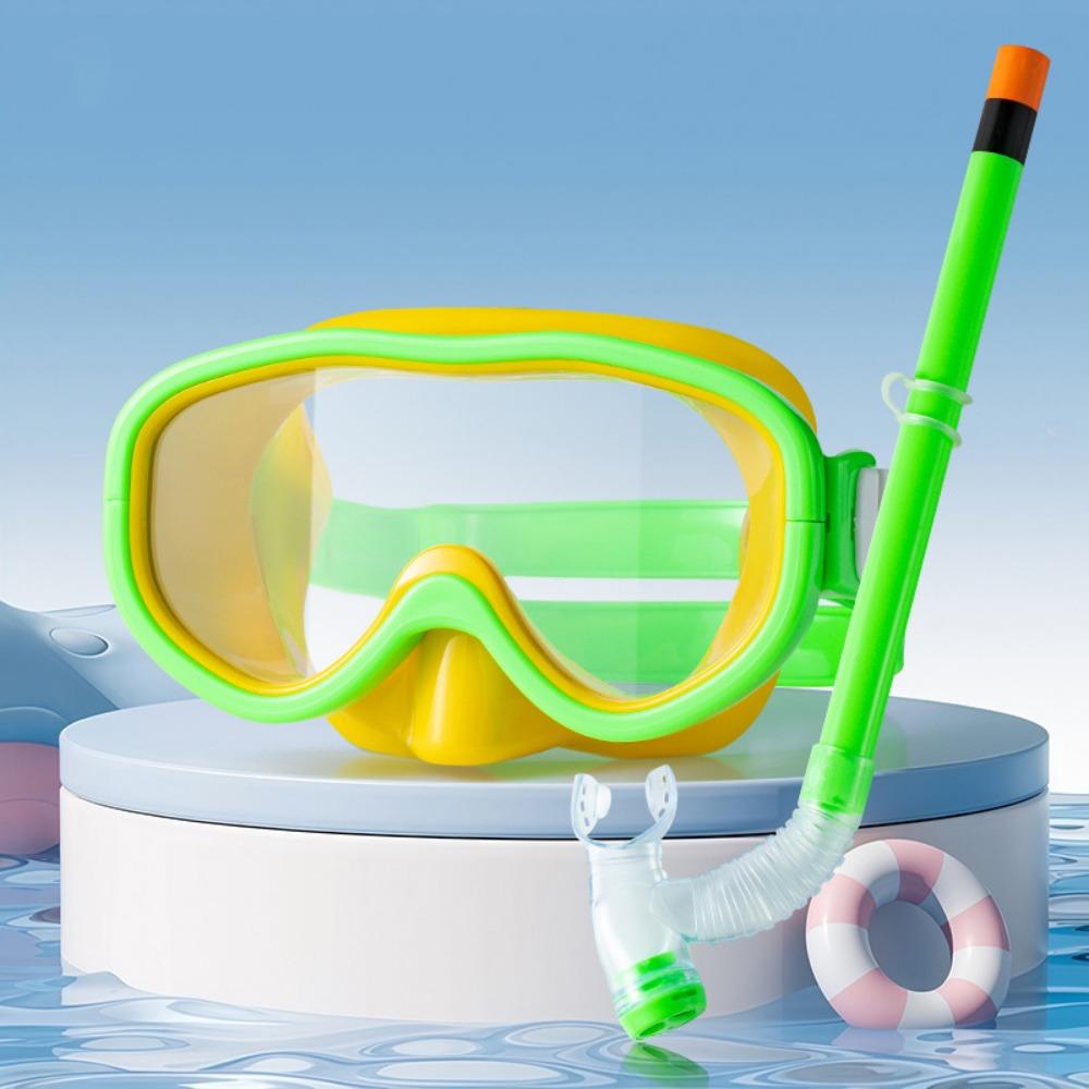 

Anti-fog Kid Snorkel Set Eyewear Kids Snorkeling Goggles Children Surfing Glasses Water Sports зелёный