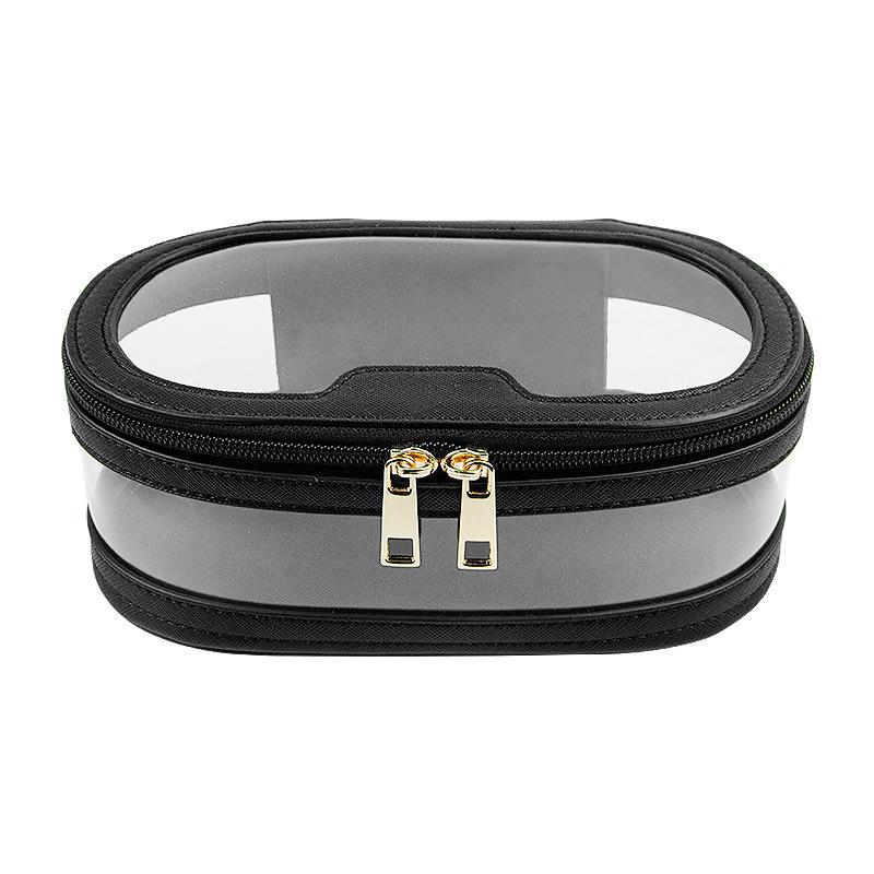 Makeup Bag Woman PU Leather Cosmetic Bags Large Capacity Transparent Washroom Bag Portable Travel Waterproof Mmakeup Box Storage Bag