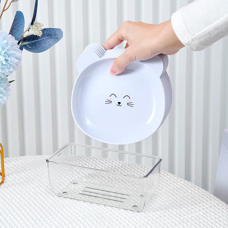 Baizi En Cartoon Bear Bone Dish and Snack Plate Set