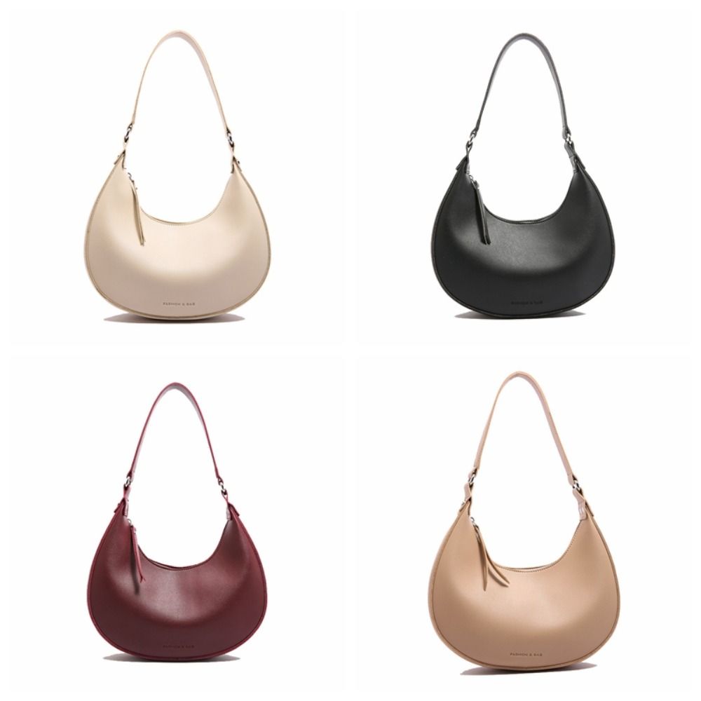 PU Leather Retro Underarm Bag Vintage Women's Armpit Bag Korean Half Moon Shoulder Bag  Party