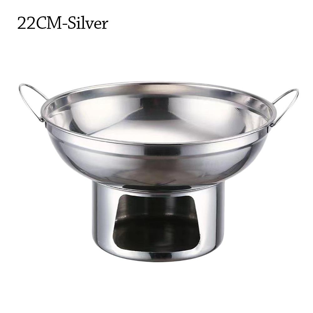 Durable 20/22cm Hot Pot Stainless Steel Thickened Stove Double Ears Cooking Kitchen Cookware Household