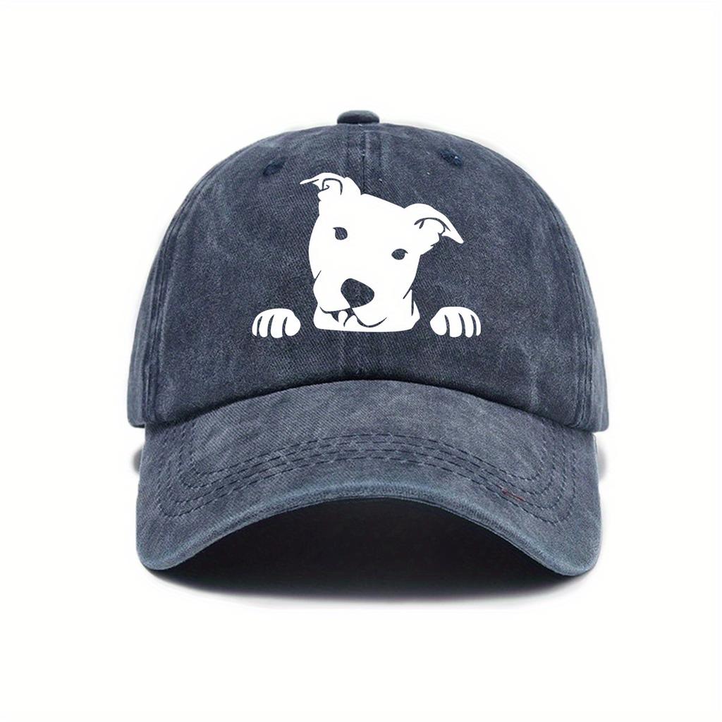 Cute dog print adjustable baseball cap for men and women, daily casual wear, outdoor travel, sun shading duckbill cap